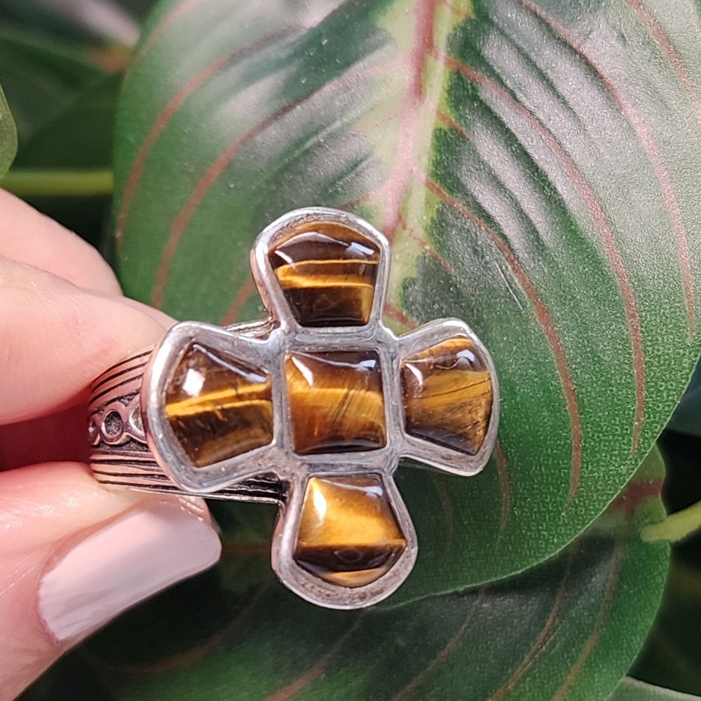 Barse Sterling Silver Tiger's Eye Ring Size 7.75